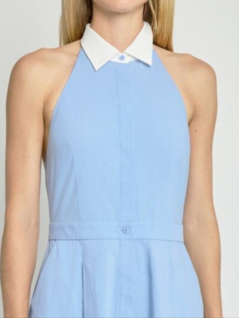 Sloane Cotton Button-Up Halter Dress NEW - Picture 2 of 12